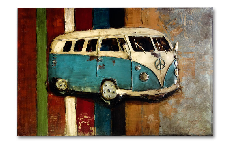 bloed Weinig hangen Metalen Schilderij 3D Volkswagen-bus | Kadeloo| Leukste Cadeaus